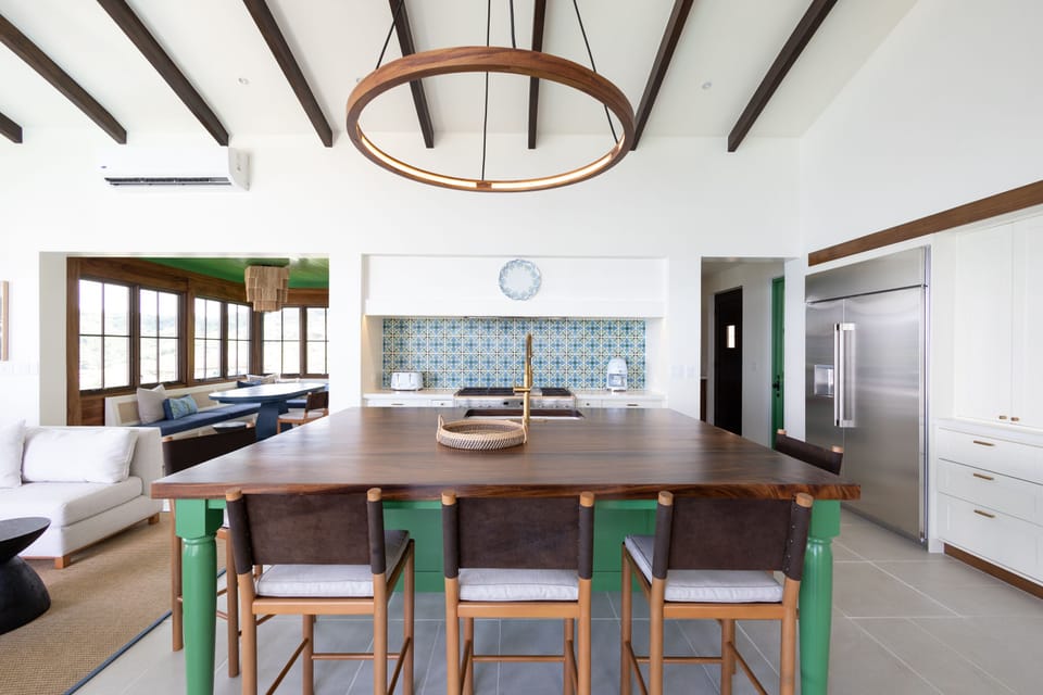 Kitchen with bar seating for 5