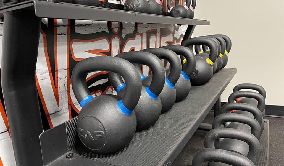 Push your limits with a full set of kettlebells.
