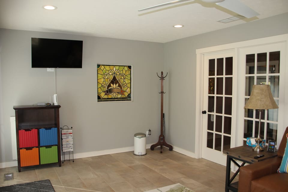 Wii game console in sunroom 