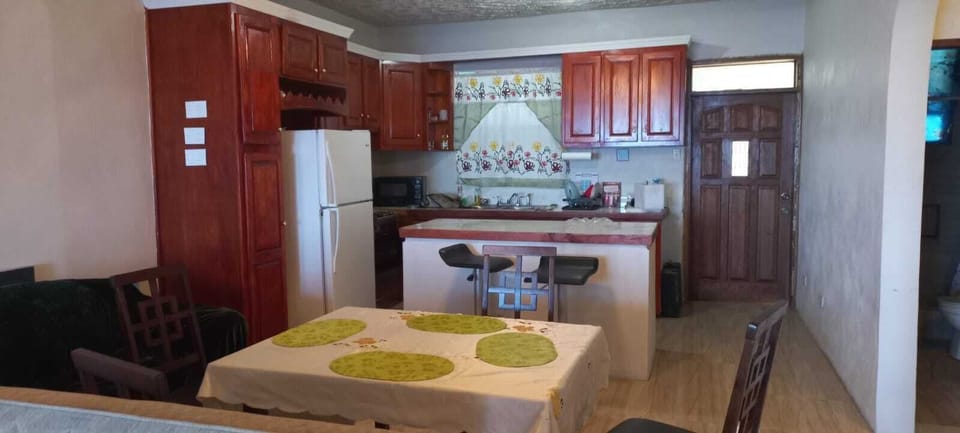 dining and kitchen area