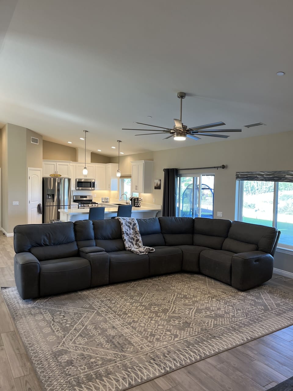 Living room open to kitchen