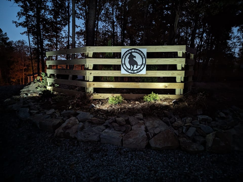 Tigua's well lit driveway is easy to find, day or night.