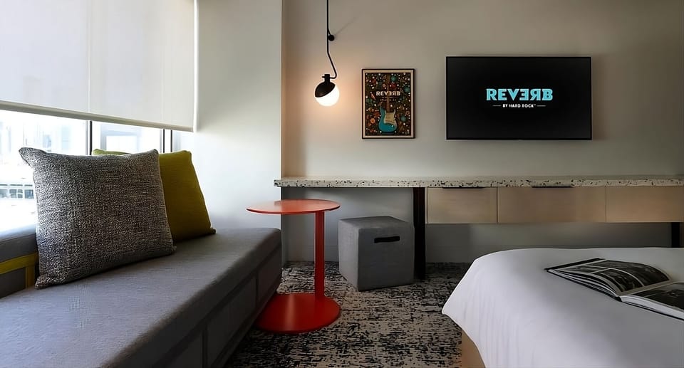 Settle in by the window seat for quiet lounging.