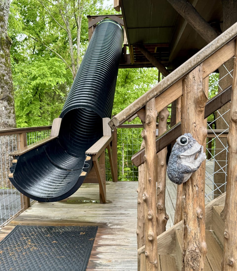 TAKE A TRIP DOWN THE 20-FOOT SLIDE TO THE LOWER DECK