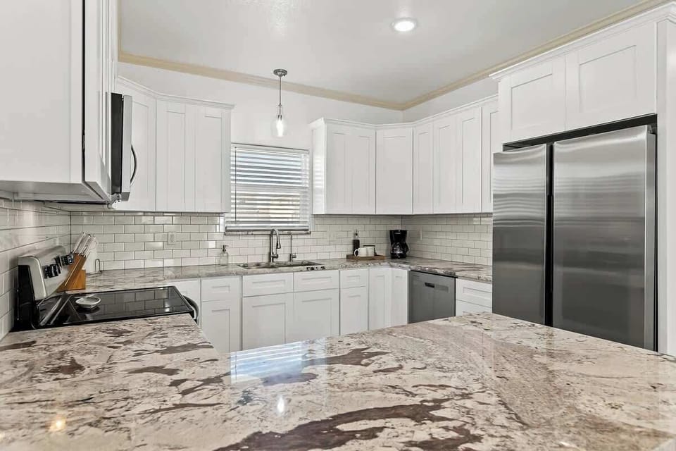 Kitchen with Large Refrigerator