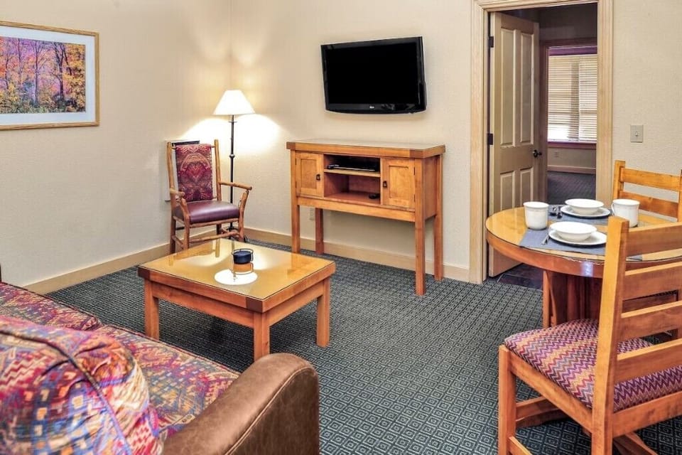 Living room area equipped with a pull-out sofa sleeper 