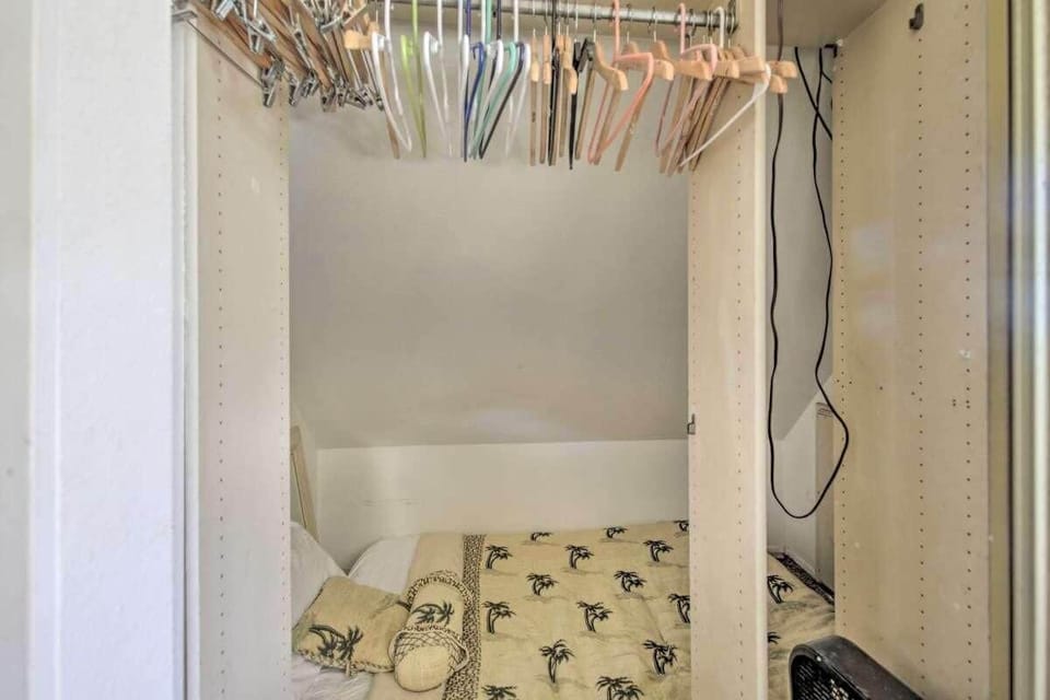 A hidden cozy bed space inside the closet