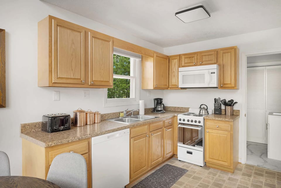 Cook up savory meals in our fully stocked kitchen