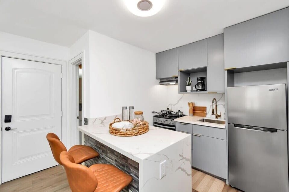 Kitchen with basic amenities and counter top applicances