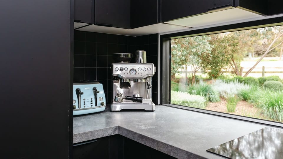 coffee bean machine, basic cooking essentials are available, plus some coffee beans are provided.