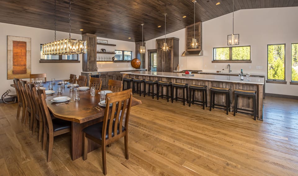 Open Kitchen Concept with Dining Seating for 10 and Bar Seating for 8
