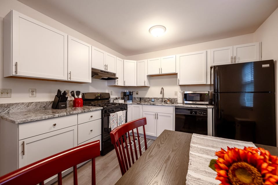 Fully-equipped kitchen with ample cupboards
