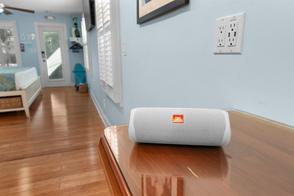 Wireless JBL speaker for use while at Harrison`s Hideaway
