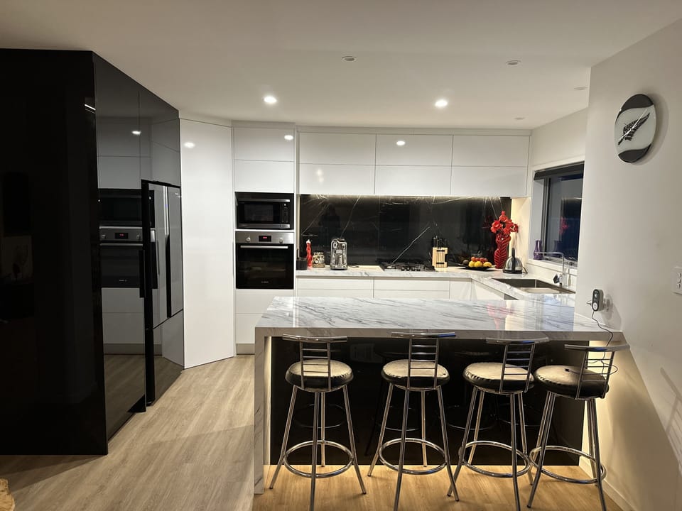 Kitchen with open plan dining and lounge