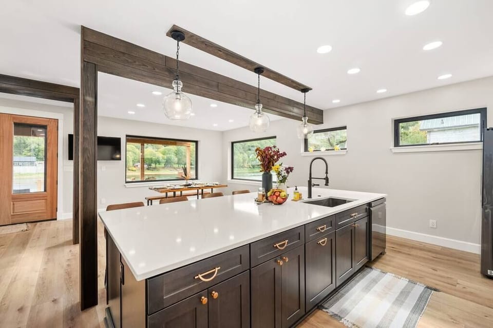 11 foot Island - perfect for large dinners, brides getting ready, and more