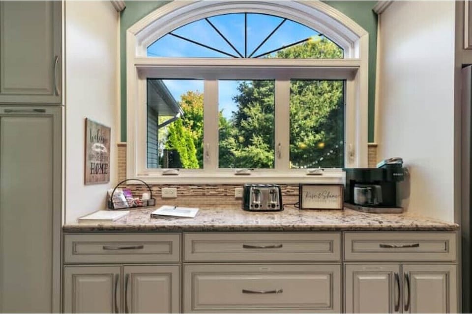 Coffee bar in kitchen