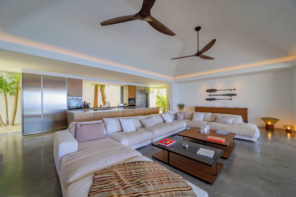 Air conditioning, HD-TV, Dish Network, DVD player, iPod docking station, stereo. The living room opens onto the expansive terrace and the panoramic views. 