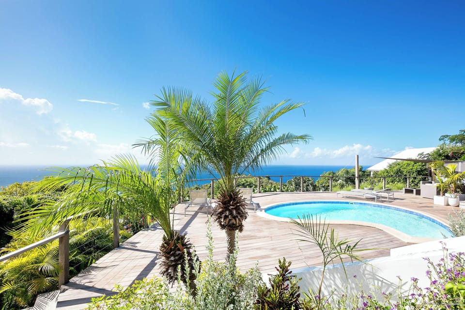Beautiful pool facing the view, expansive terrace with sun loungers, lounge and dining areas. Gas barbecue.
 