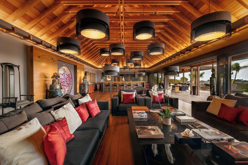 Air-conditioned living room equipped with HD-TV, Dish Network, Blu-Ray DVD player, iPad control. 