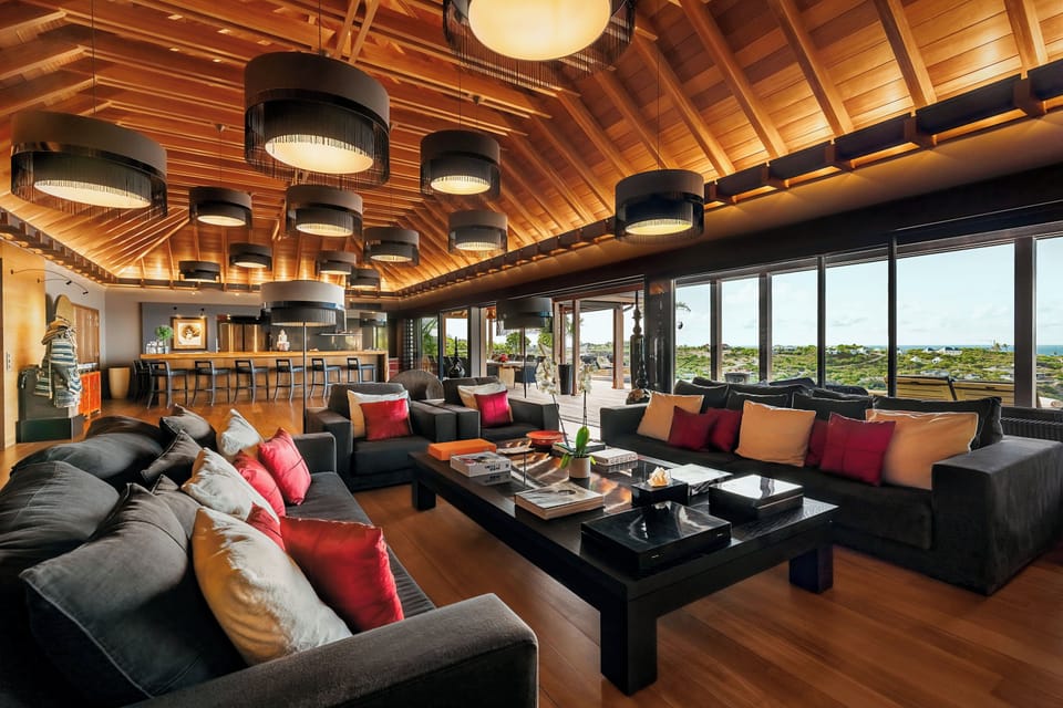 Air-conditioned living room equipped with HD-TV, Dish Network, Blu-Ray DVD player, iPad control. 