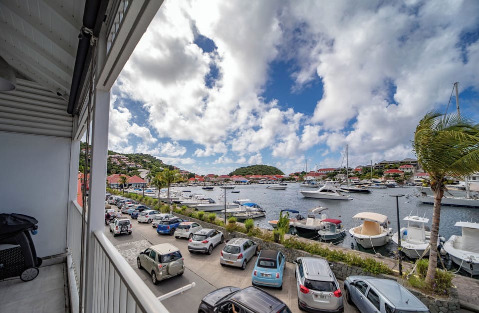 Nice terrace facing the view on the port. 