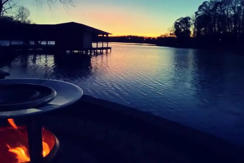 Beautiful sunset view from the fire pit!
