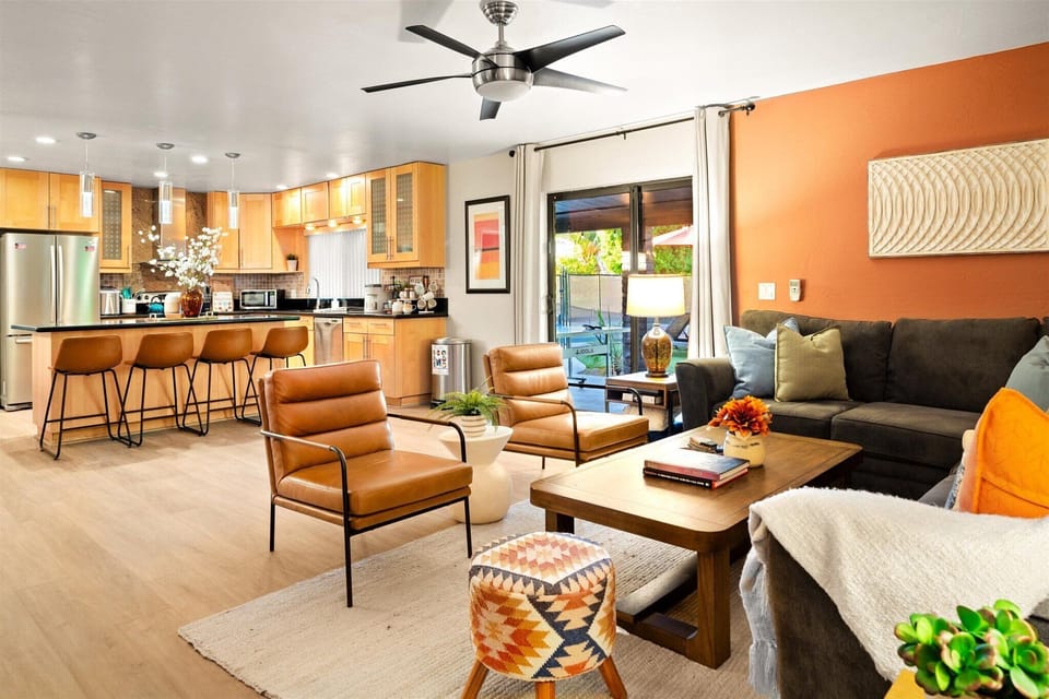 Living room and kitchen