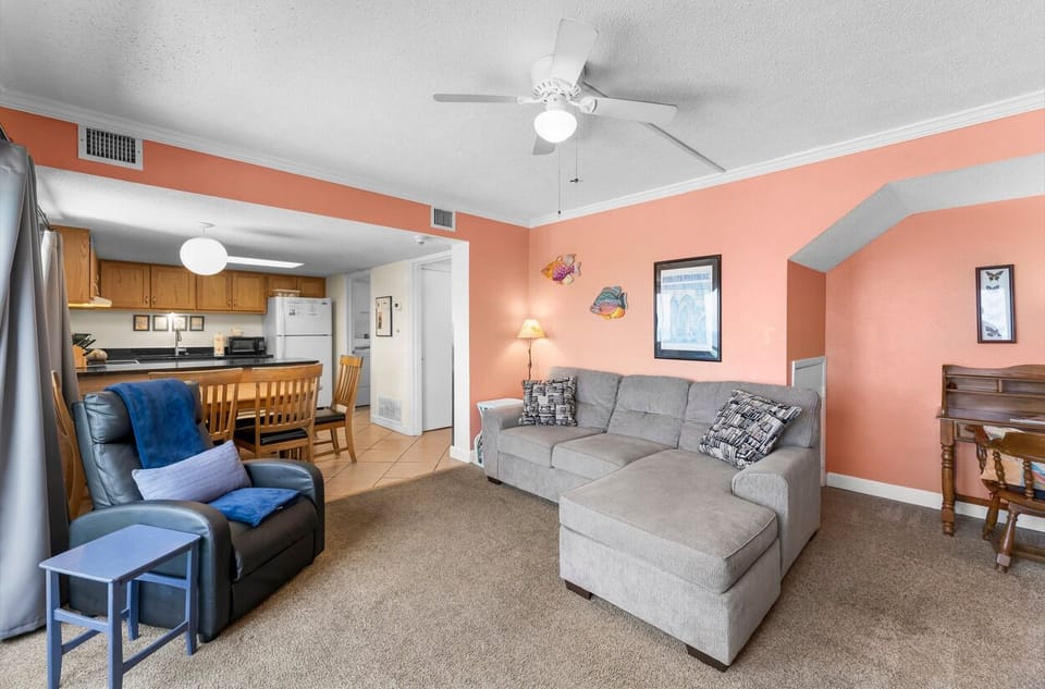 Comfortable, plush furniture invites you in.