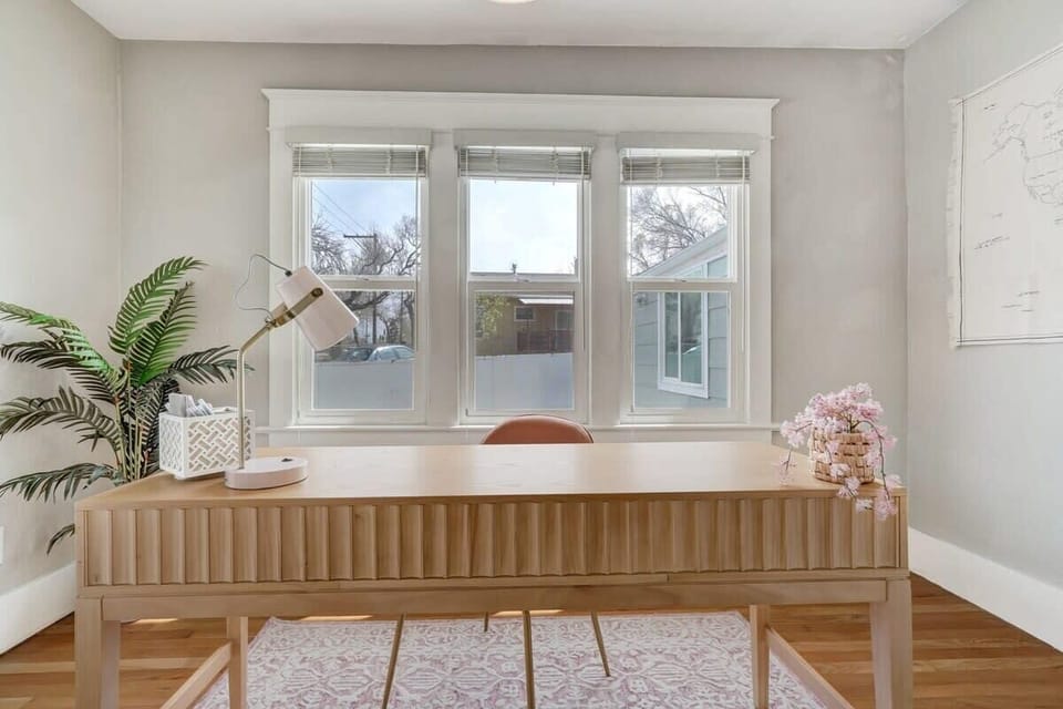 Work from home or take use of a peaceful reading place in your designated office space.