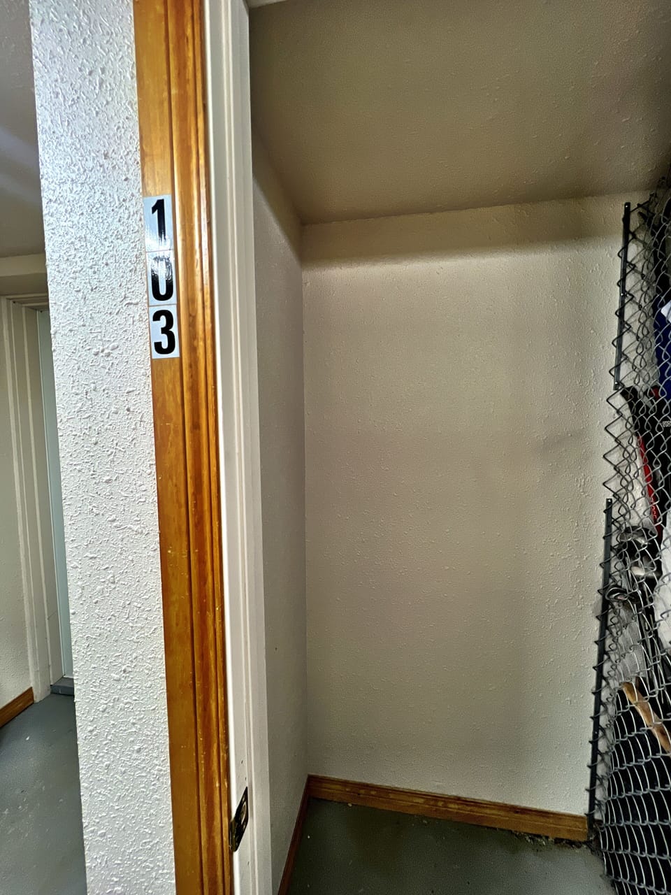 Private gear  locker inside the building complex