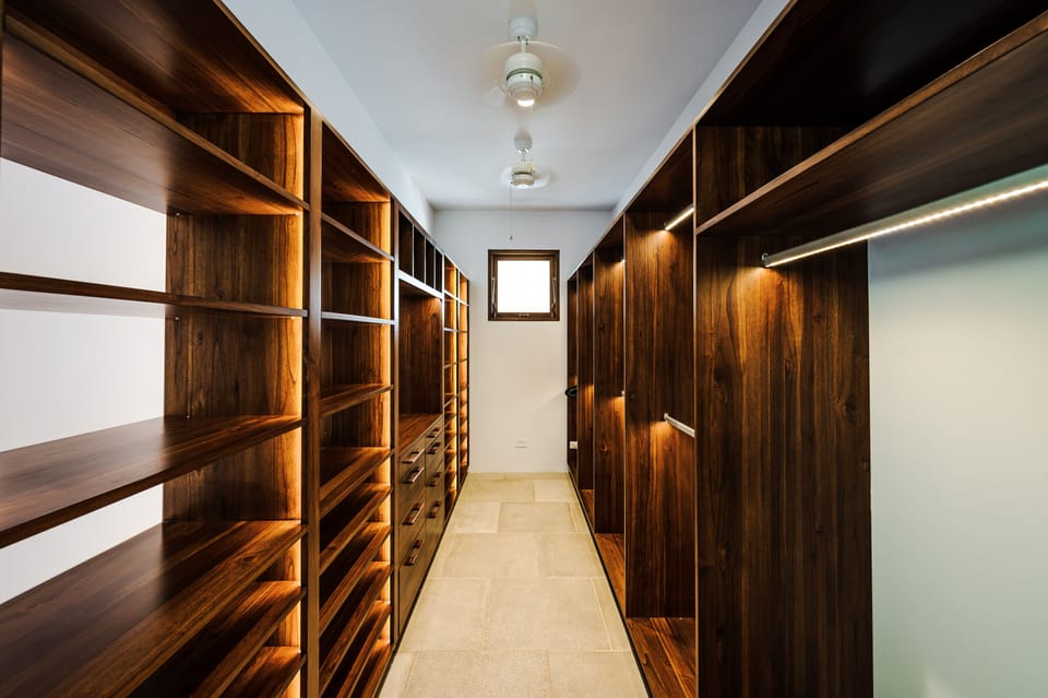 Walking closet of the master bedroom