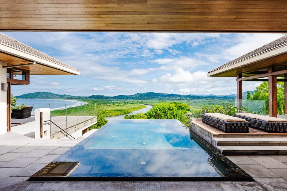 The view from the stunning pool to the Tamarindo Estuary