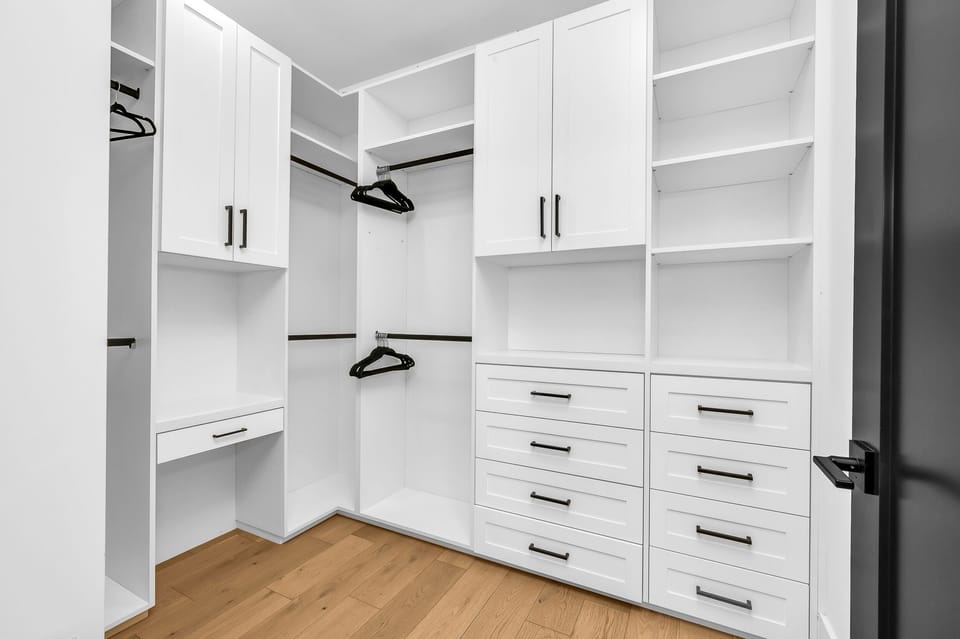 Ample storage in the large California Closets.