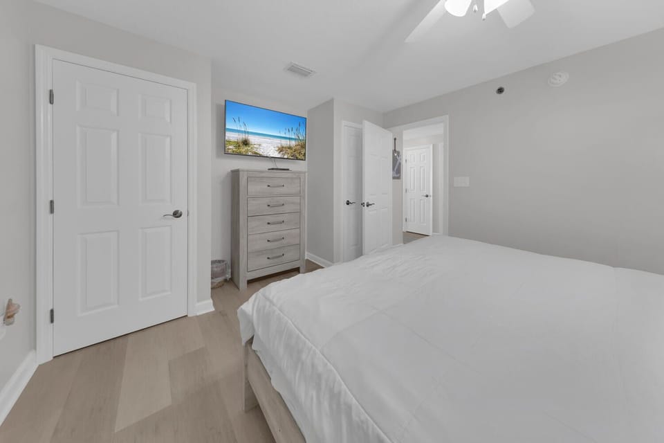 Guest bedroom with flat screen TV