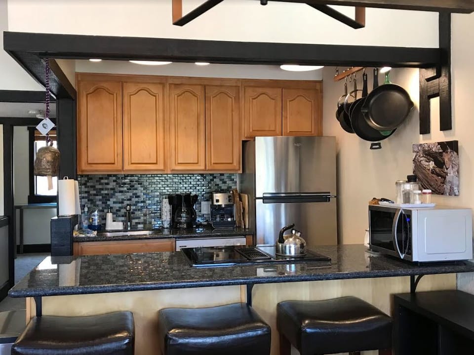Full kitchen stocked with cooking gear