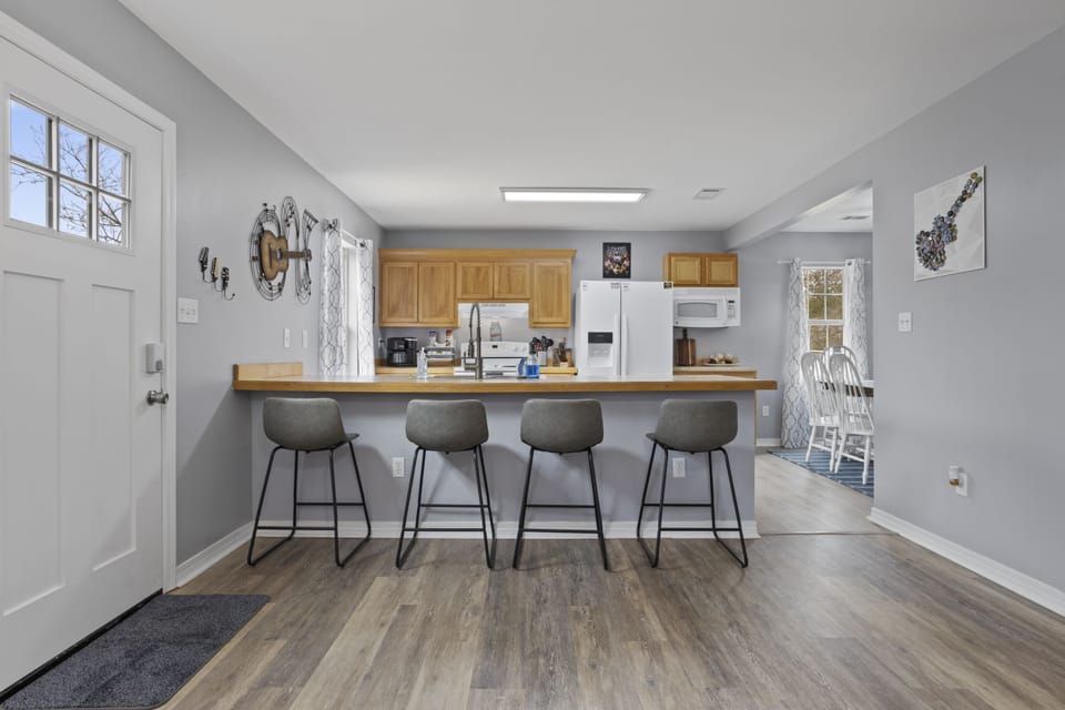Kitchen bar top seating.  