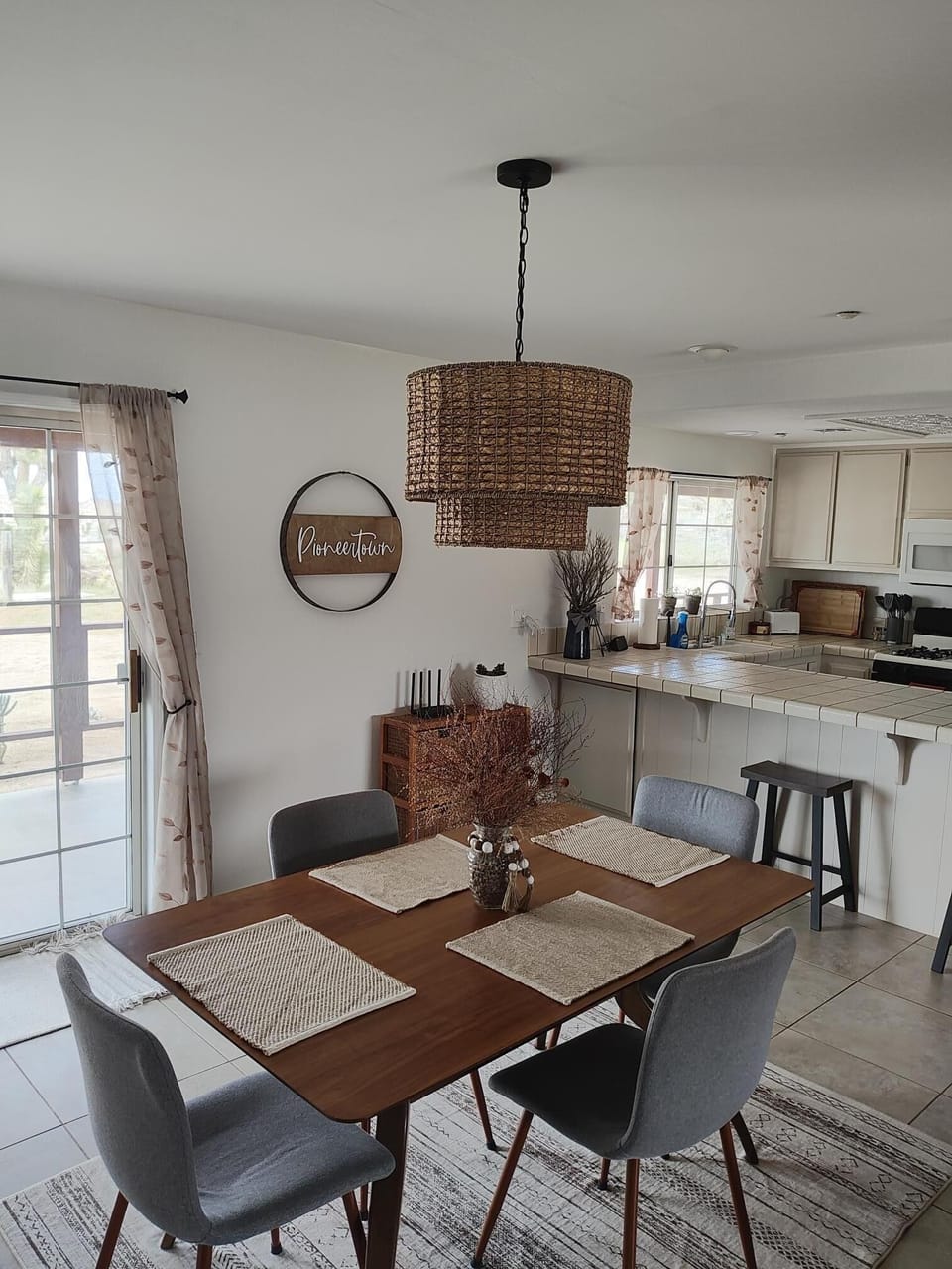 Spacious open floor plan connects living, dining and kitchen areas.