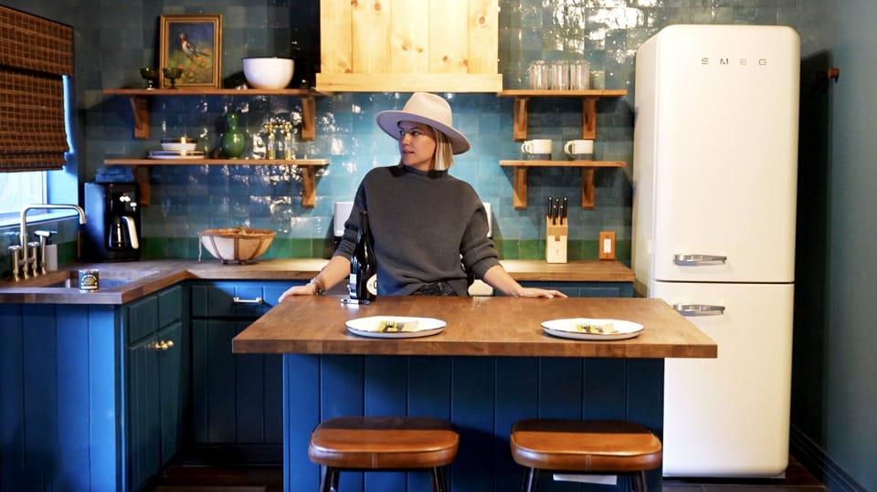 Counter seating for home-cooked meals, a glass of wine (or tea), and conversation.