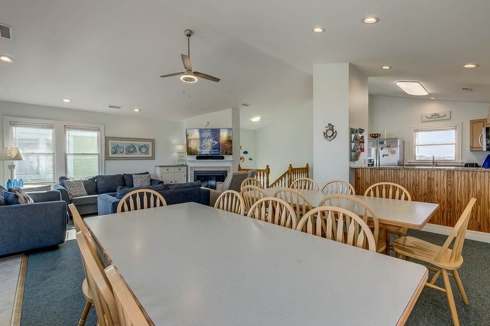 Top-Level Dining Room with 2 Tables (seats 8 each)