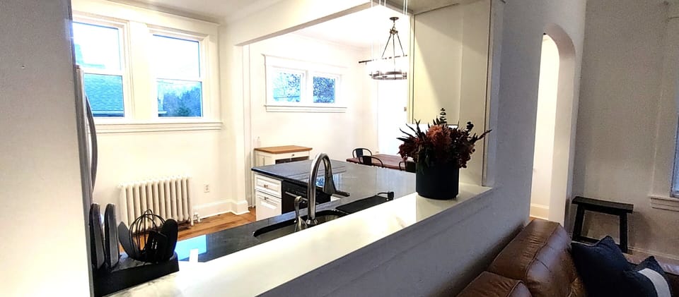 Peek into the kitchen from the living room