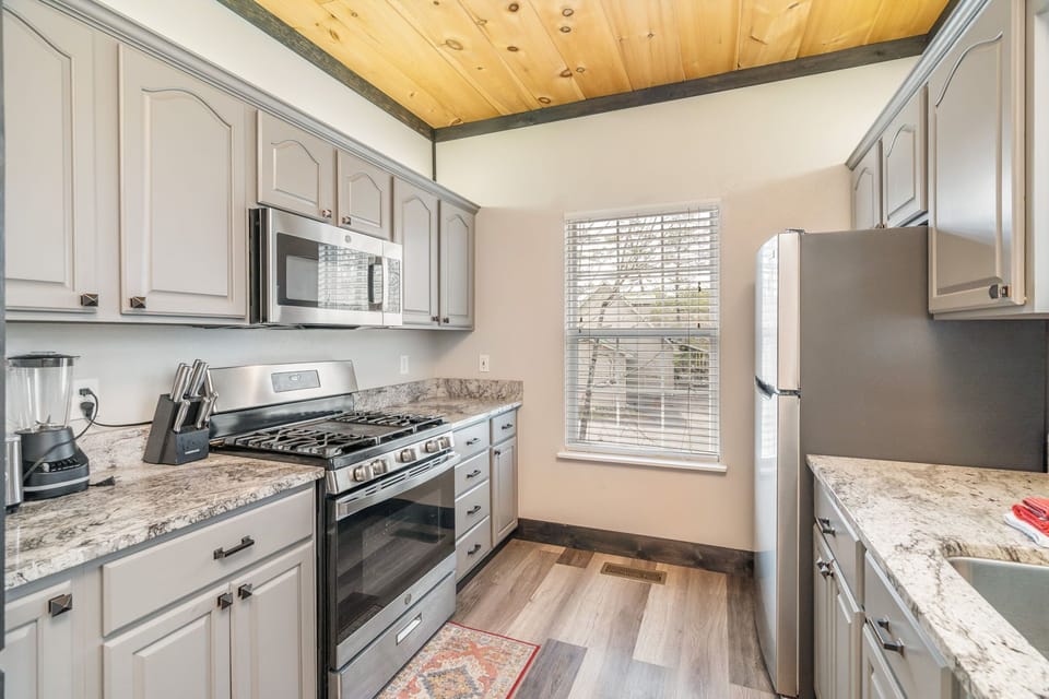 A fully-equipped kitchen for your cooking needs - just bring spices & condiments