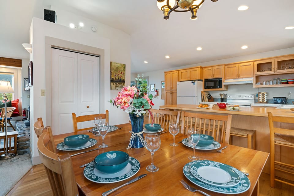 Dining room open to kitchen and living room.
