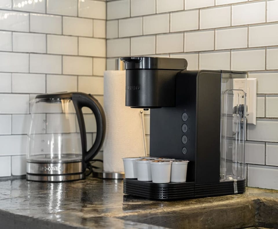 Start your day on a refreshing note with our complimentary Keurig pods, enabling you to enjoy a rich and flavorful cup of coffee whenever you please.