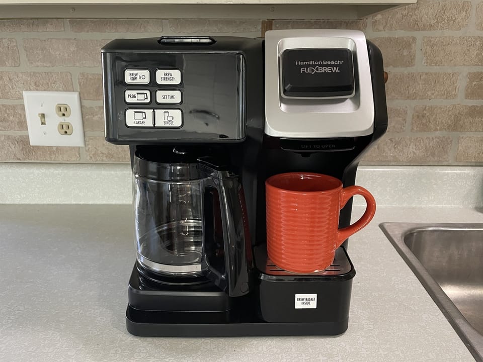 Dual brew pot and K cup compatible