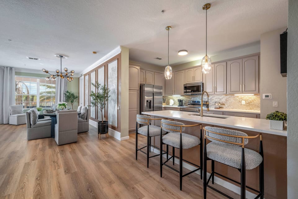 Dining area and kitchen
