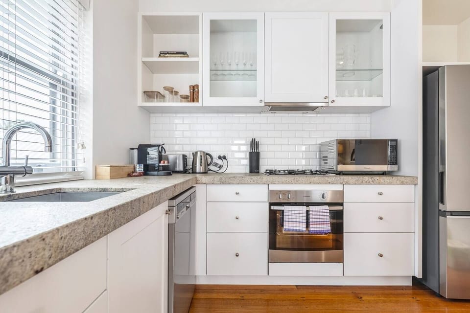 For meals at home, the kitchen is fully-equipped for simple cooking along with a coffee machine to go with your breakfast.