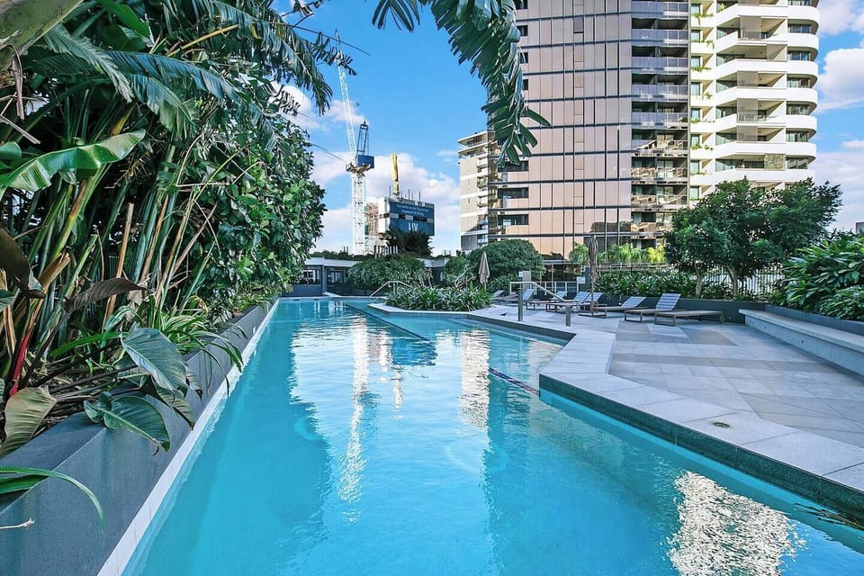 A shared pool located on the outdoor terrace offers the perfect spot to cool down with a dip or simply kick back with a book on the sun loungers.
