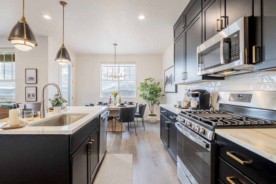 New modern kitchen with stone counters
