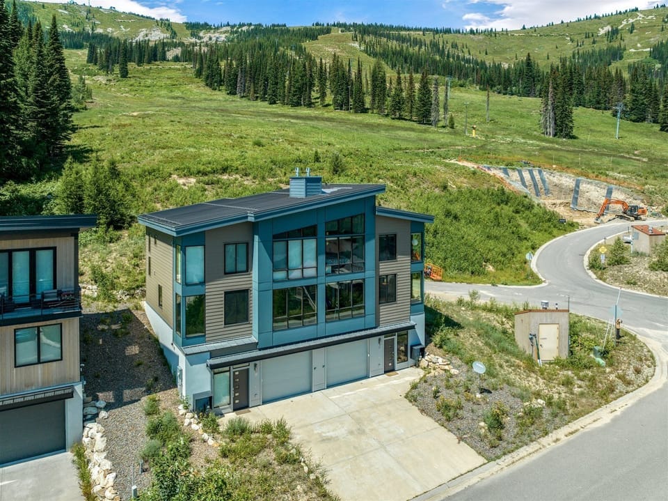 Aerial of home in summer time.  Great hiking and biking