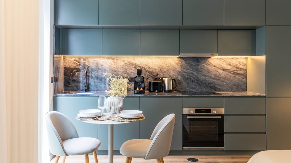 Sleek and functional kitchenette for all your culinary needs, equipped with everything you might need during your stay #practical #contemporary